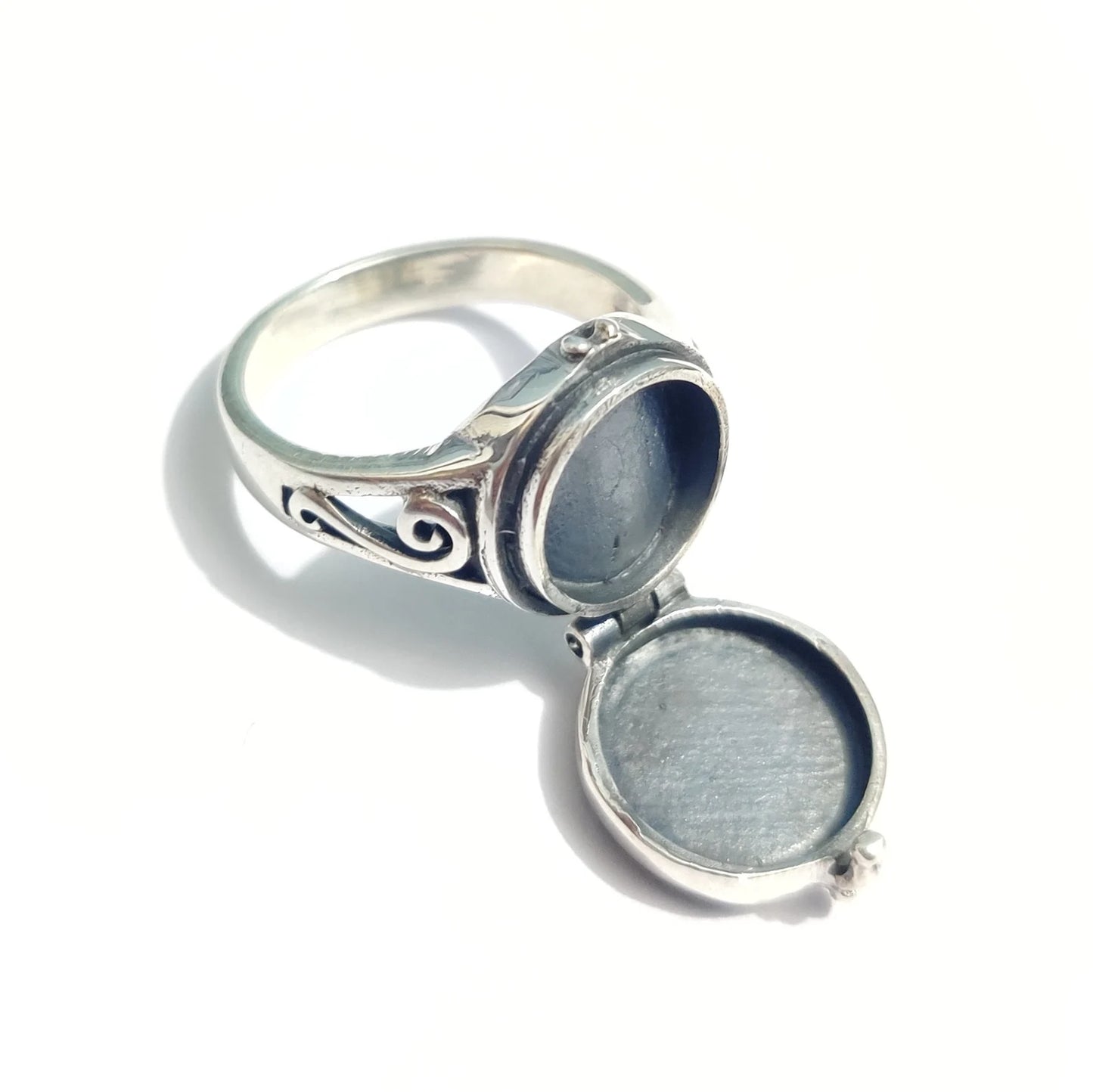 Handmade Sterling Silver Box Ring Silver Rings 925 Sterling Silver Box Ring Handmade Compartment Box Ring