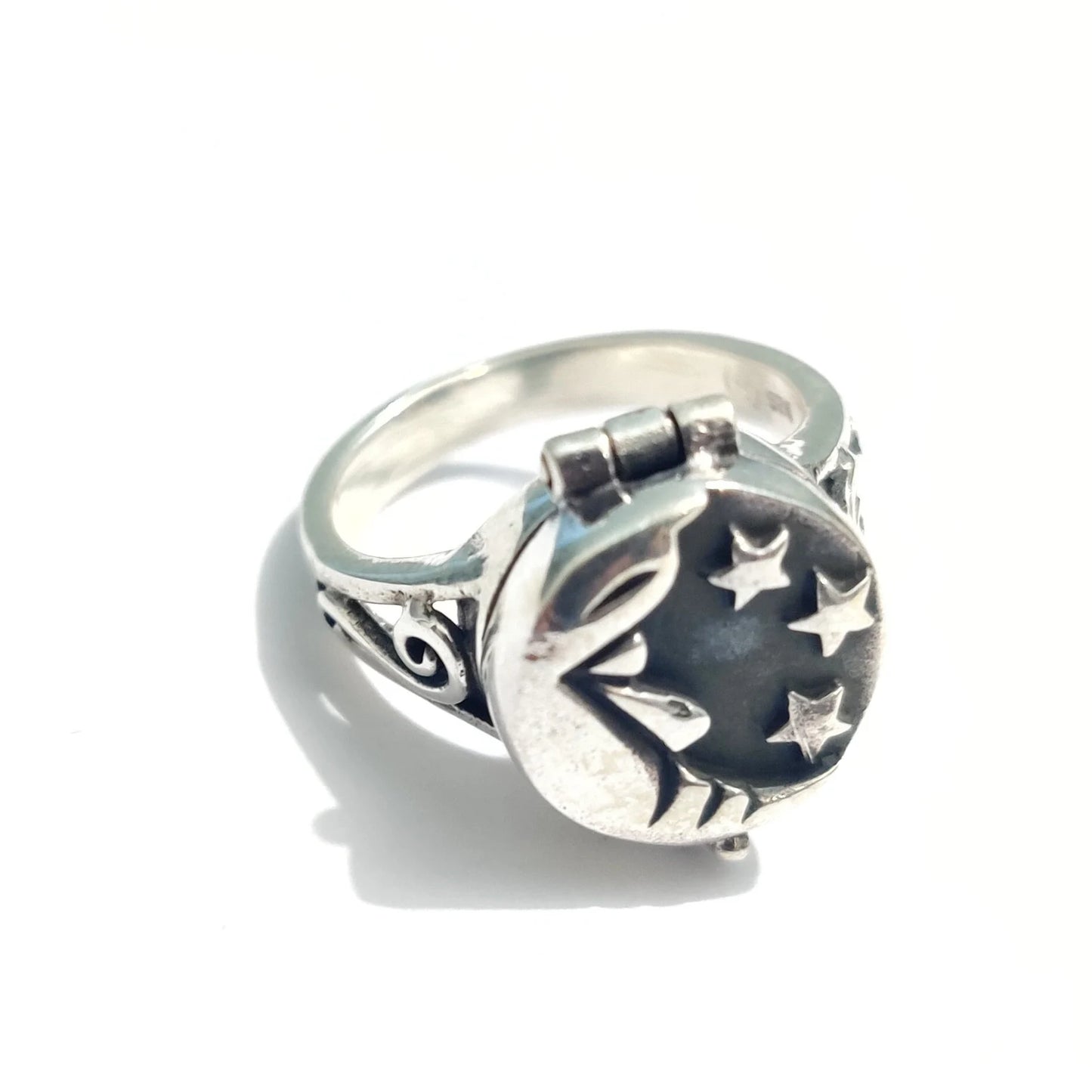 Handmade Sterling Silver Box Ring Silver Rings 925 Sterling Silver Box Ring Handmade Compartment Box Ring