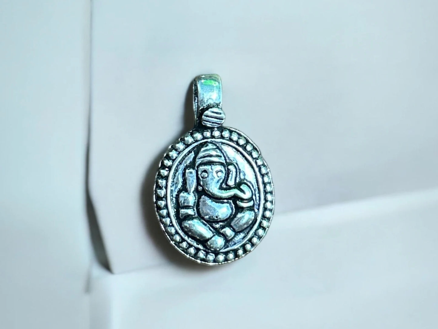 Handmade Ganesh Pendant, Ganesha Pendant Necklace, Sterling Silver Hindu God Pendant, God Ganesha Good Luck Charm, Ganesha Pendant Necklace