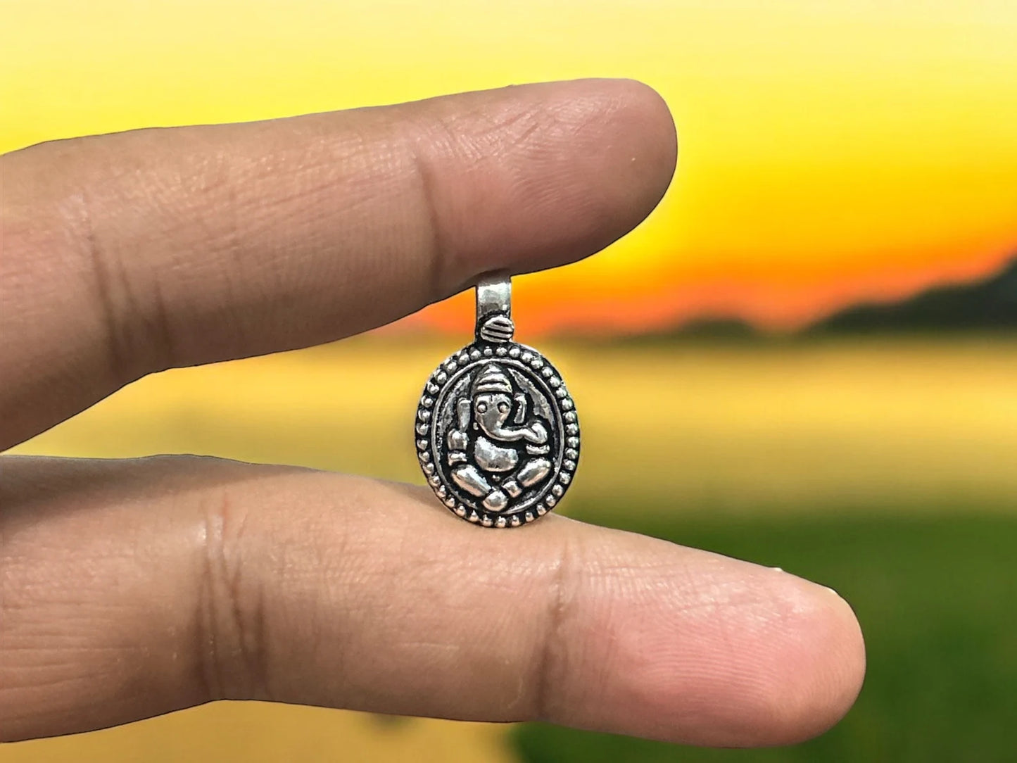 Handmade Ganesh Pendant, Ganesha Pendant Necklace, Sterling Silver Hindu God Pendant, God Ganesha Good Luck Charm, Ganesha Pendant Necklace