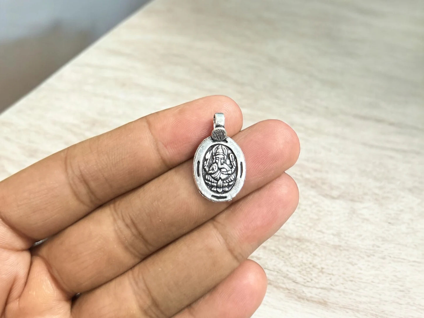 Ganesha Pendant, 925 Sterling Silver, Hindu God pendant, Hindu Good Luck God Lord Ganesh, Indian God Charm, Ganesha Locket, Elephant God