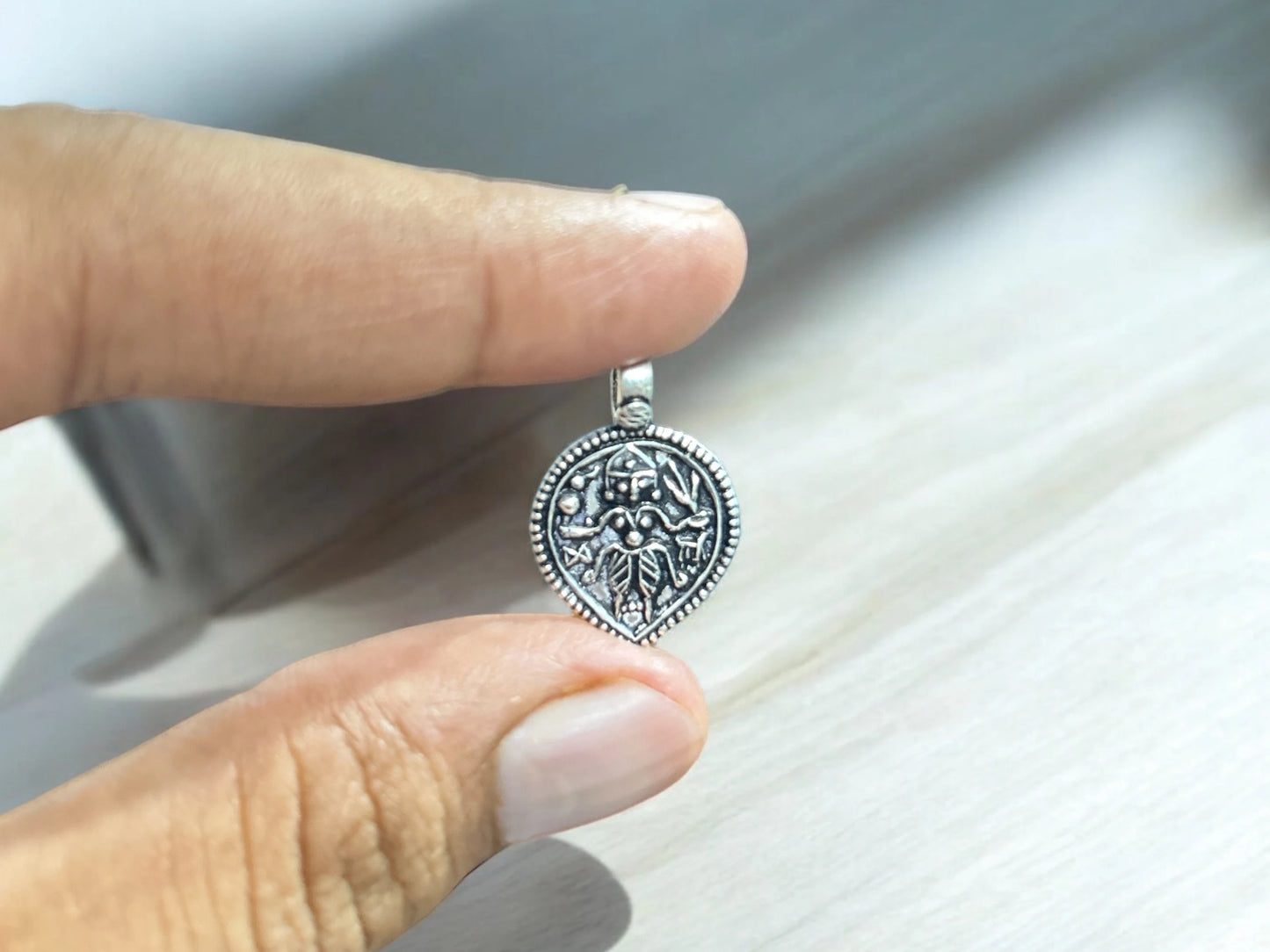 Goddess Kali Maa Antique Pendant 925 Sterling Silver Kali Maa Goddess Locket for Men and Women, Hindu Goddess, Maa Durga Chamunda Kali